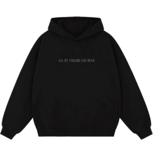 All My Friends Are Dead – Black Embroidered Front