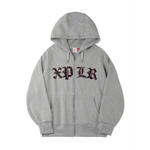 Big Bling Grey ZipUp Hoodie Front