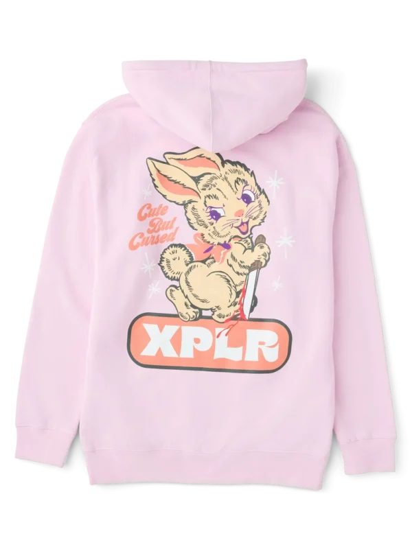 Cute But Cursed Hoodie – Light Pink Back