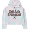Dead Inside Cropped Hoodie Front