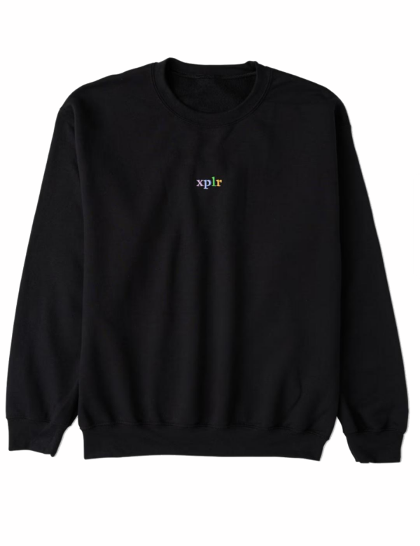 Embroidered Multi – Black Front