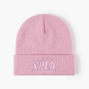 Flames Beanie Pink Front