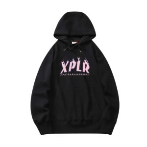 Flames Black Hoodie front