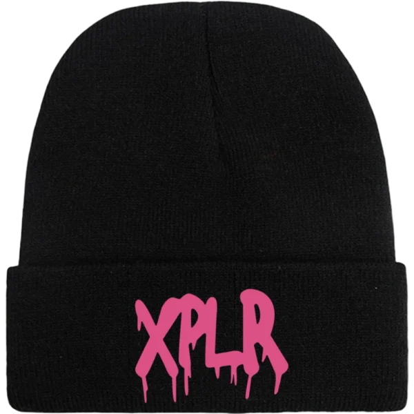 Graffiti Beanie – Black Front
