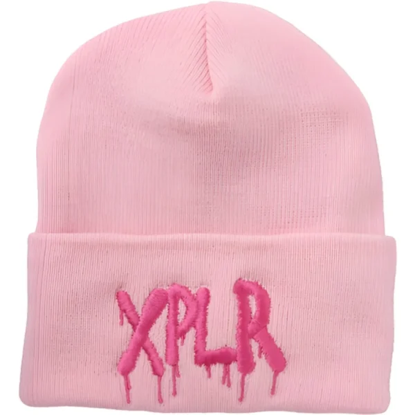 Graffiti Beanie – Light Pink Front