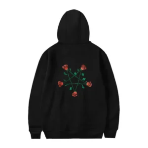 Pentagram Roses Hoodie Back