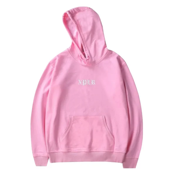 Pentagram Roses Hoodie Pink Front