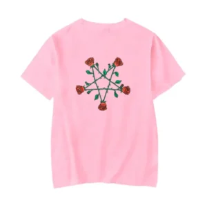 Pentagram Roses Tee Pink Back