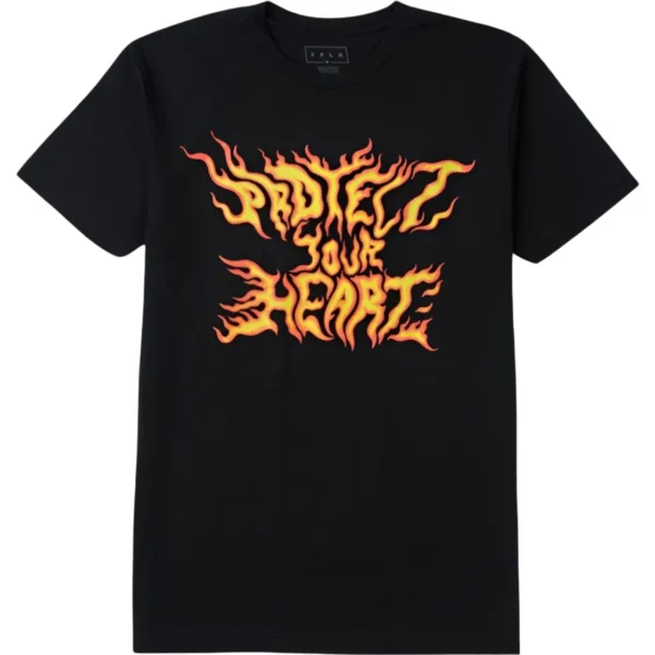 Protect Your Heart Flames Tee – Black Front