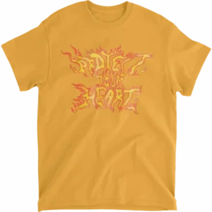 Protect Your Heart Flames Tee – Gold Front