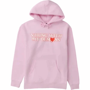 Vibes Hoodie – Light Pink Front