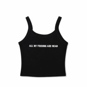 All My Friends Are Dead Tee Black - Puff Print Tank Top Front