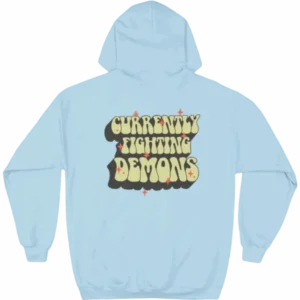XPLR Currently Fighting Demons Hoodie – Light Blue Back