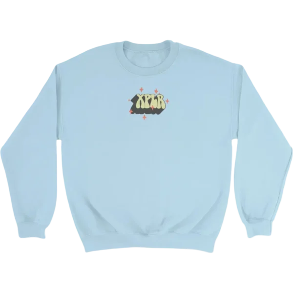 XPLR Currently Fighting Demons Sweatshirt – Light Blue Front