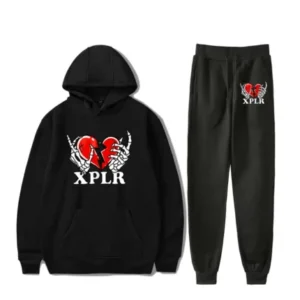 XPLR Heartbreak Black Tracksuit Front