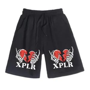 Xplr Heart Break Black Shorts Front